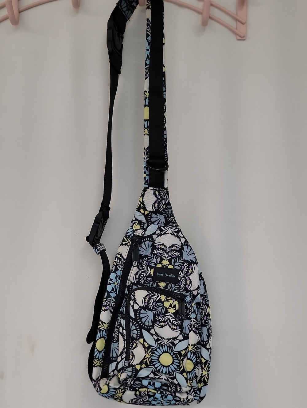 Vera Bradley Floral Crossbody Sling Bag - Blue, Yellow & Black